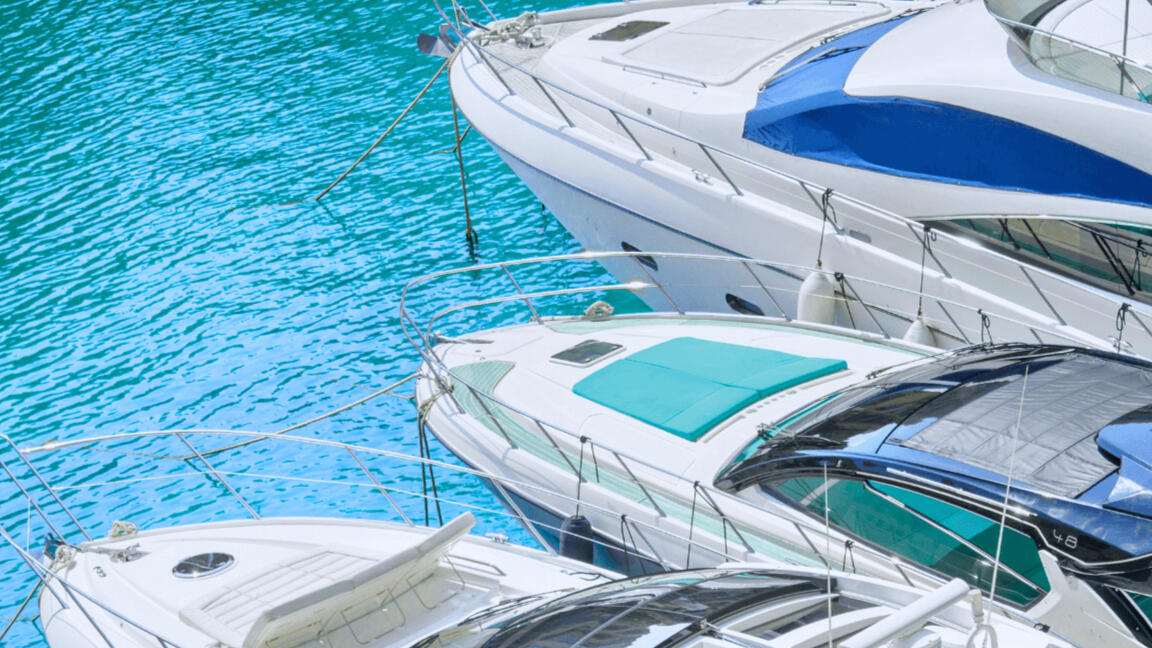 Luxury boats in the marina.